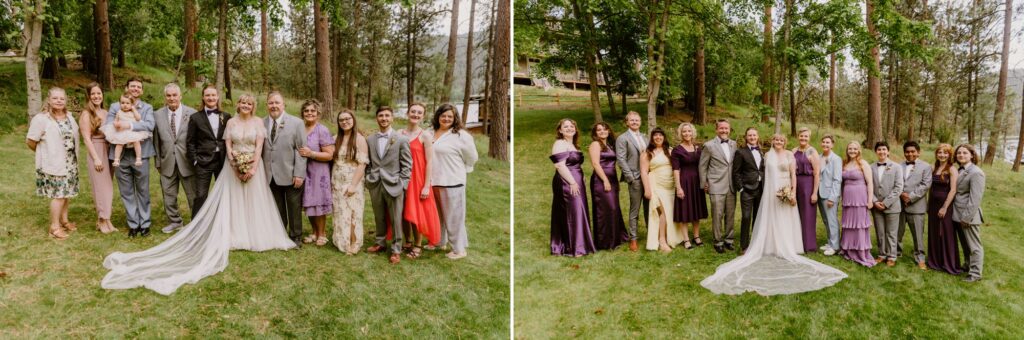 Spokane families join together for family photos during a wedding 
