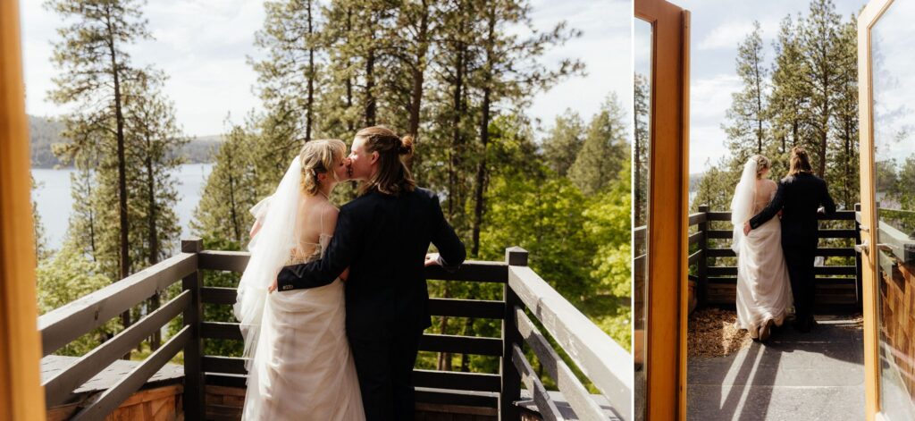 couple enjoying a moment alone during wedding day